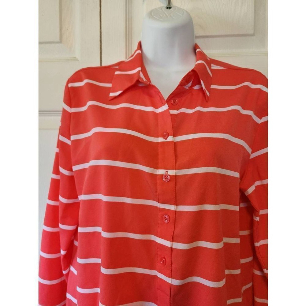 APT 9 Salmon Striped Blouse